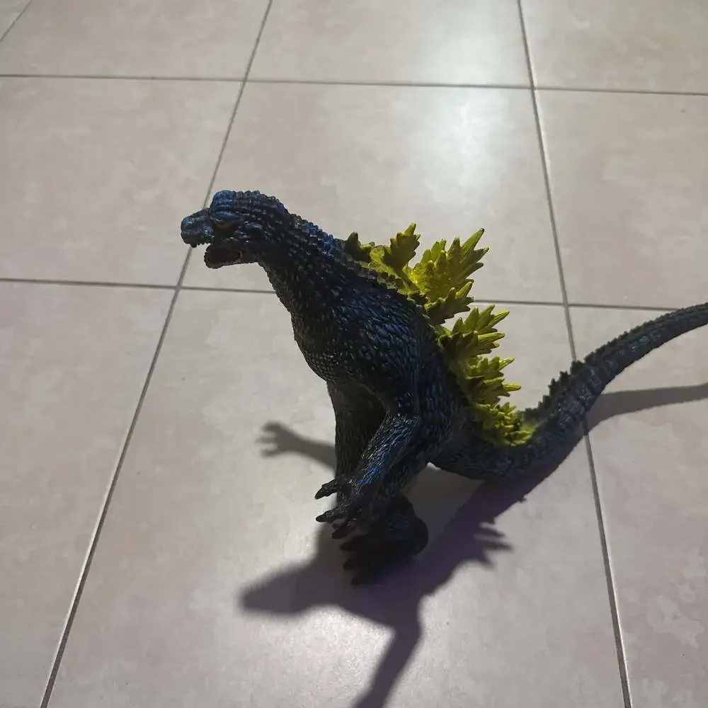 Vintage Godzilla Action Figure Toy Statue Black Blue Scales Y2K Style